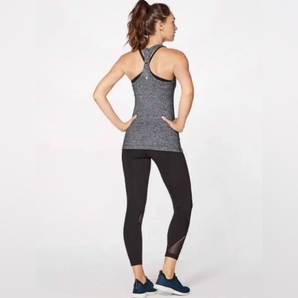 Lululemon Cool Racerback Tank Top Heathered Black